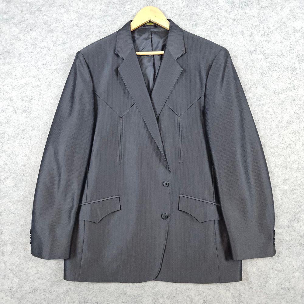 Mesquite Niver‎ Western Wear Men's Black Blazer Size 44R Cowboy Entertainer SNAG